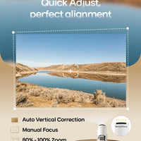 Projector 4K 1080P Supported with Wifi and Bluetooth, Portable Mini Projector, 180° Rotatable Home Theater, Compatible for Laptop, PC, Smartphone