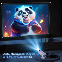 Mini Portable Projector, Projector 4K 1080P Support with 180°Adjustable Stand, Home Video Projector Compatible for Laptop, PC, Smartphone