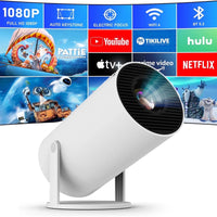 Mini Portable Projector, Projector 4K 1080P Support with 180°Adjustable Stand, Home Video Projector Compatible for Laptop, PC, Smartphone